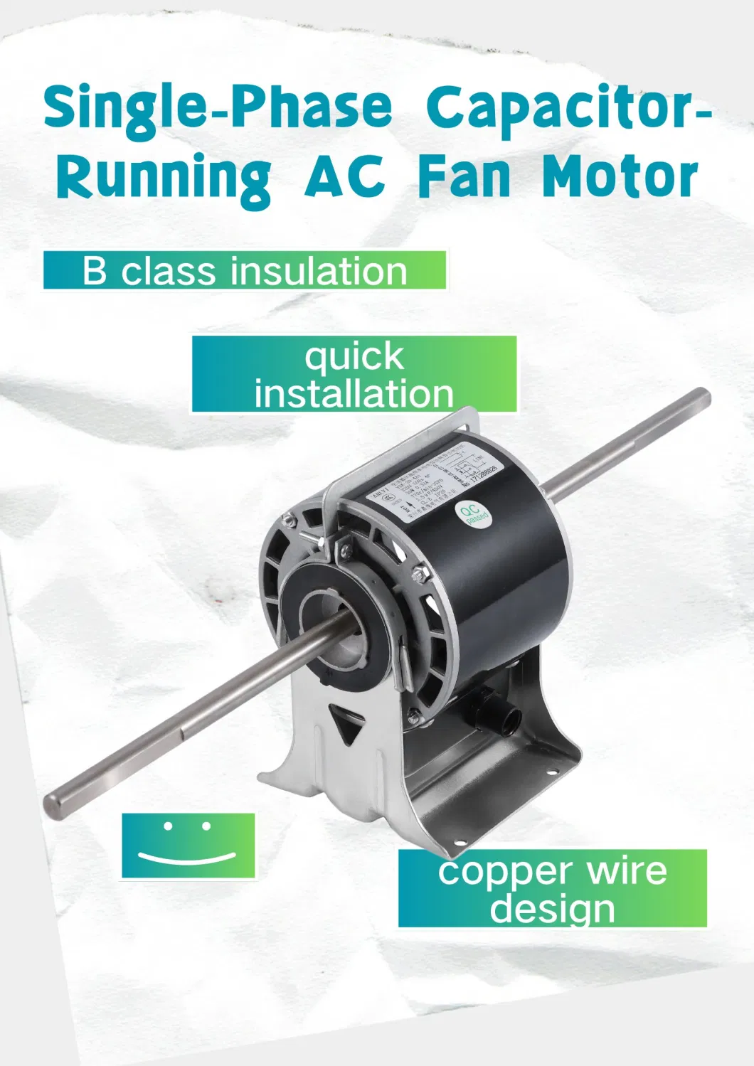 20W Ys (D) K110 Sries Single Phase Capacitor Operated Asynchronous Condenser AC Motor for Central Air Conditioning Fan Coil Unit