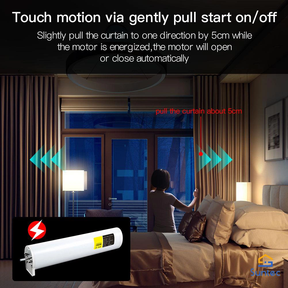 Tuya Smart Electric WiFi Smart Curtain Motor AC Tubular for Roller Curtain Louver Roller Shutter