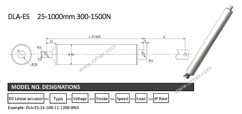 Small Tubular Linear Actuator Mini 12V with DC Motor Drive Good Quality From Changzhou Hax Manufacturer